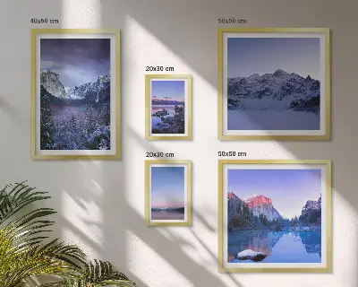 Mountain lakes and forests landscape wall art set of 5 pieces