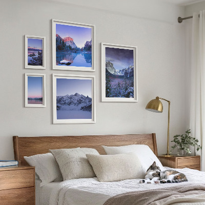 Set of 5 wall art pieces Mountain lakes forests landscapes