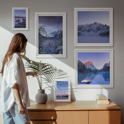 Set of 5 wall art pieces Mountain lakes forests landscapes