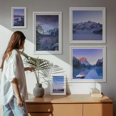 Mountain lakes and forests landscape wall art set of 5 pieces