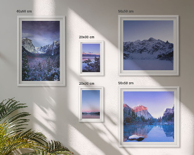 Set of 5 wall art pieces Mountain lakes forests landscapes