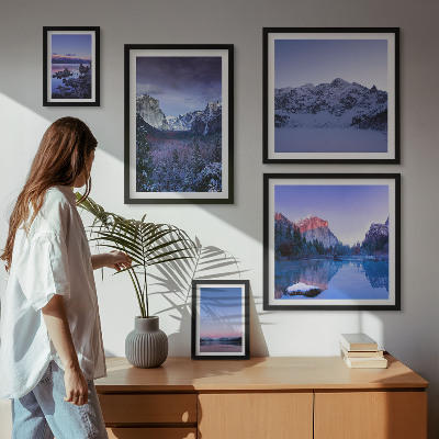 Set of 5 wall art pieces Mountain lakes forests landscapes