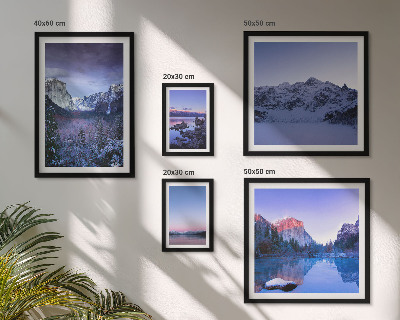 Set of 5 wall art pieces Mountain lakes forests landscapes