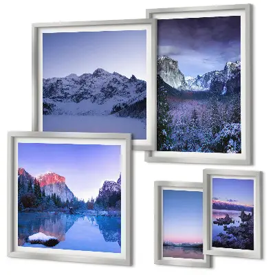 Mountain lakes and forests landscape wall art set of 5 pieces