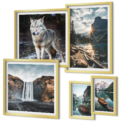 Framed photo set Landscapes of nature wildlife