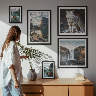 Framed photo set Landscapes of nature wildlife