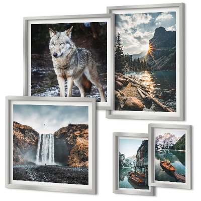 Framed photo set Landscapes of nature wildlife