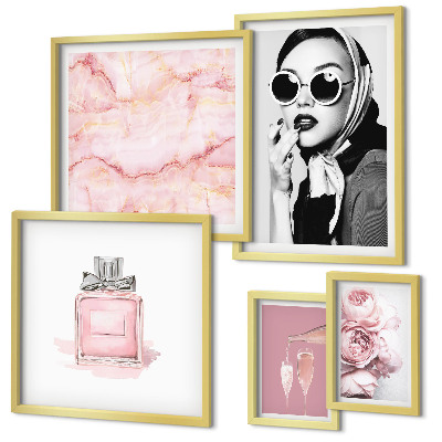 Gallery wall Stylish accents in pink