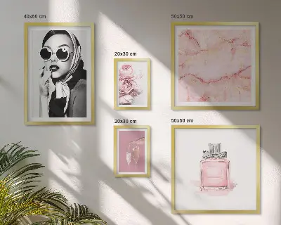 Gallery wall stylish pink accents