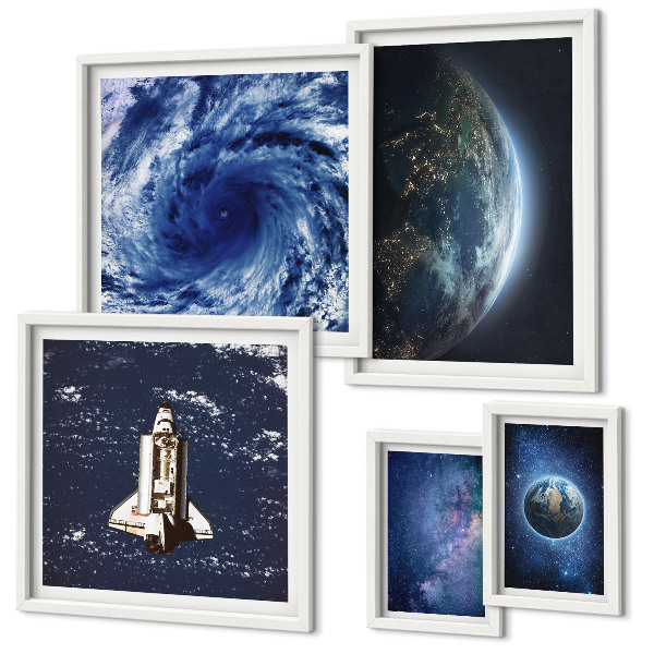 Set of 5 wall art pieces Earth's cosmic landscapes
