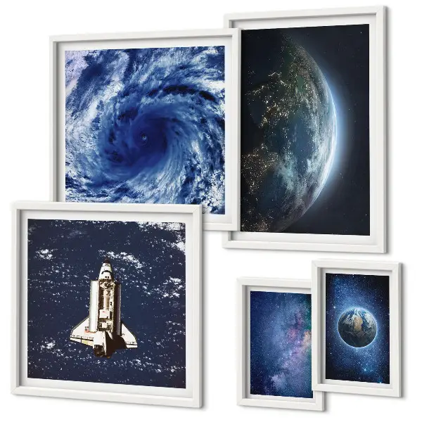 Earth's cosmic landscapes wall art set of 5 pieces