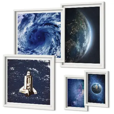Earth's cosmic landscapes wall art set of 5 pieces