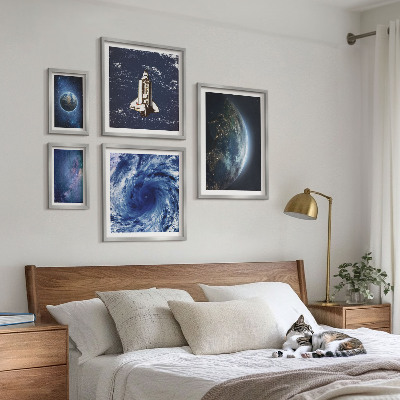 Set of 5 wall art pieces Earth's cosmic landscapes