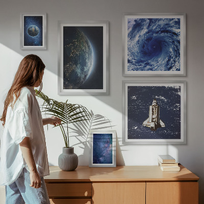 Set of 5 wall art pieces Earth's cosmic landscapes
