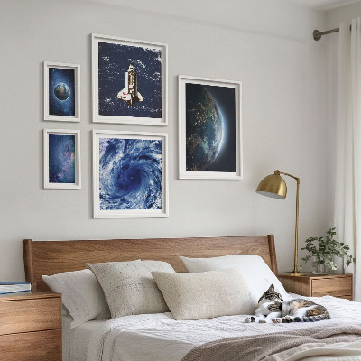 Set of 5 wall art pieces Earth's cosmic landscapes