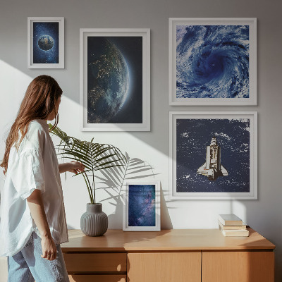 Set of 5 wall art pieces Earth's cosmic landscapes