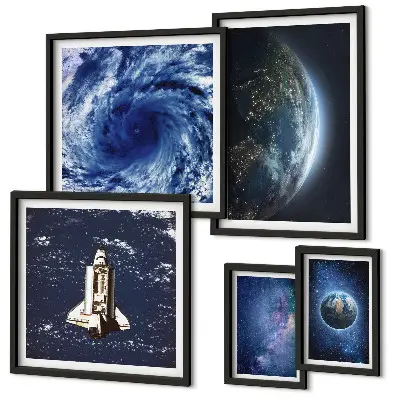 Earth's cosmic landscapes wall art set of 5 pieces