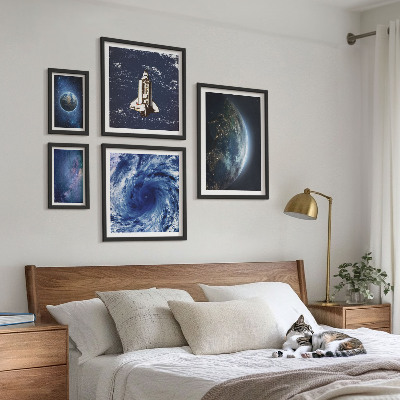 Set of 5 wall art pieces Earth's cosmic landscapes