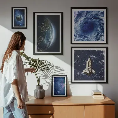Earth's cosmic landscapes wall art set of 5 pieces