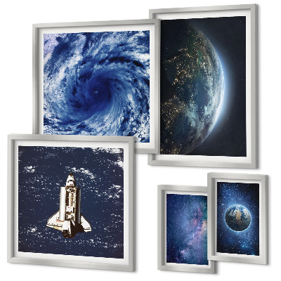 Set of 5 wall art pieces Earth's cosmic landscapes