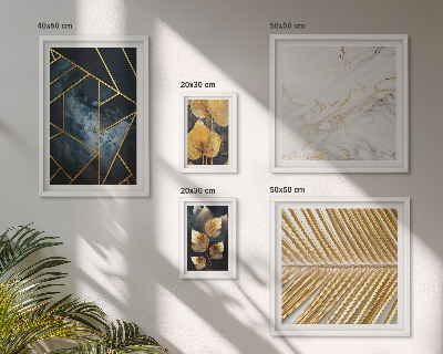 Gallery wall Stylish leaves and geometry