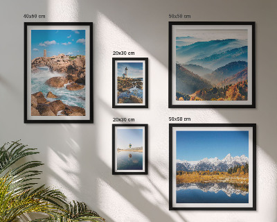 Set of 5 wall art pieces Natural mountains sea lighthouses