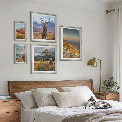 Mountain wildlife landscape wall art set of 5 pieces