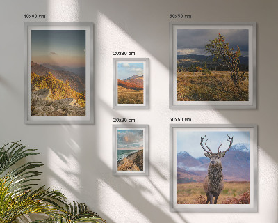 Set of 5 wall art pieces Mountain wildlife landscapes