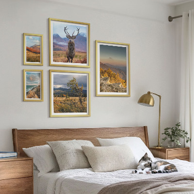 Set of 5 wall art pieces Mountain wildlife landscapes