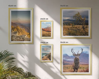Set of 5 wall art pieces Mountain wildlife landscapes