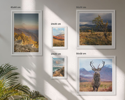 Set of 5 wall art pieces Mountain wildlife landscapes