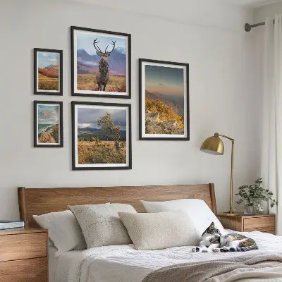 Mountain wildlife landscape wall art set of 5 pieces