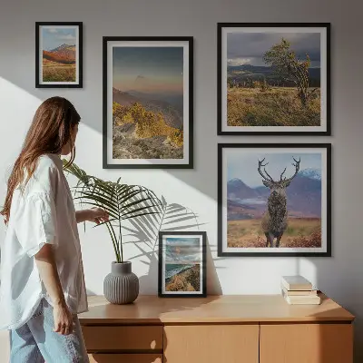 Mountain wildlife landscape wall art set of 5 pieces