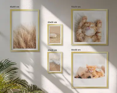 Set of 5 wall art pieces featuring cute animals and landscapes
