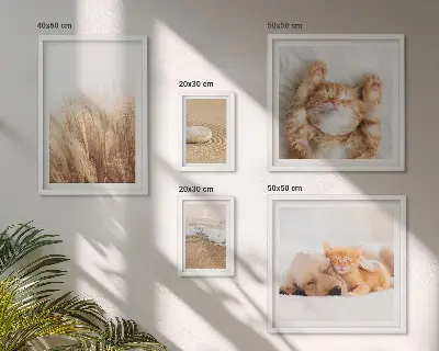 Set of 5 wall art pieces featuring cute animals and landscapes