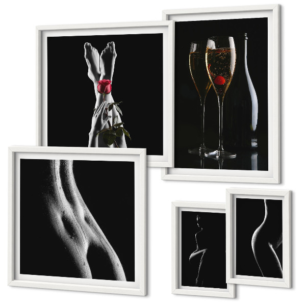 Gallery wall Elegant modern accents Black and red
