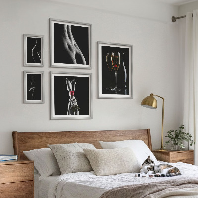 Gallery wall Elegant modern accents Black and red