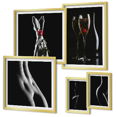 Gallery wall Elegant modern accents Black and red