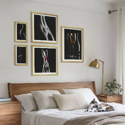Gallery wall Elegant modern accents Black and red