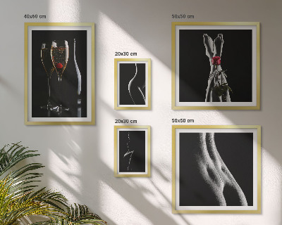 Gallery wall Elegant modern accents Black and red