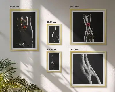 Gallery wall art set elegant modern accents in black and red