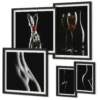 Gallery wall Elegant modern accents Black and red