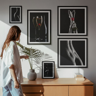 Gallery wall Elegant modern accents Black and red