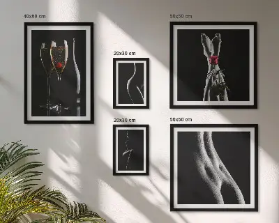 Gallery wall art set elegant modern accents in black and red