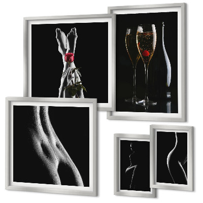 Gallery wall Elegant modern accents Black and red
