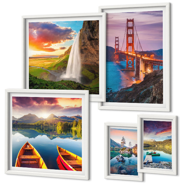 Framed photo set Landscapes nature bridges USA