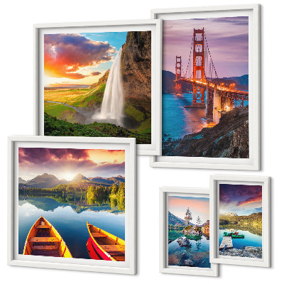 Framed photo set Landscapes nature bridges USA