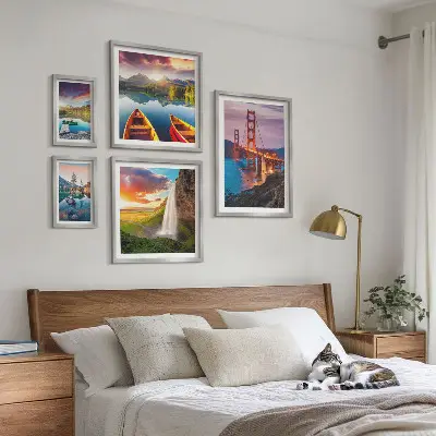 Framed landscape photo set nature bridges in the USA