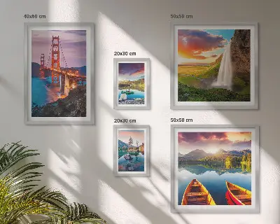 Framed landscape photo set nature bridges in the USA