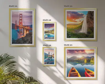 Framed landscape photo set nature bridges in the USA